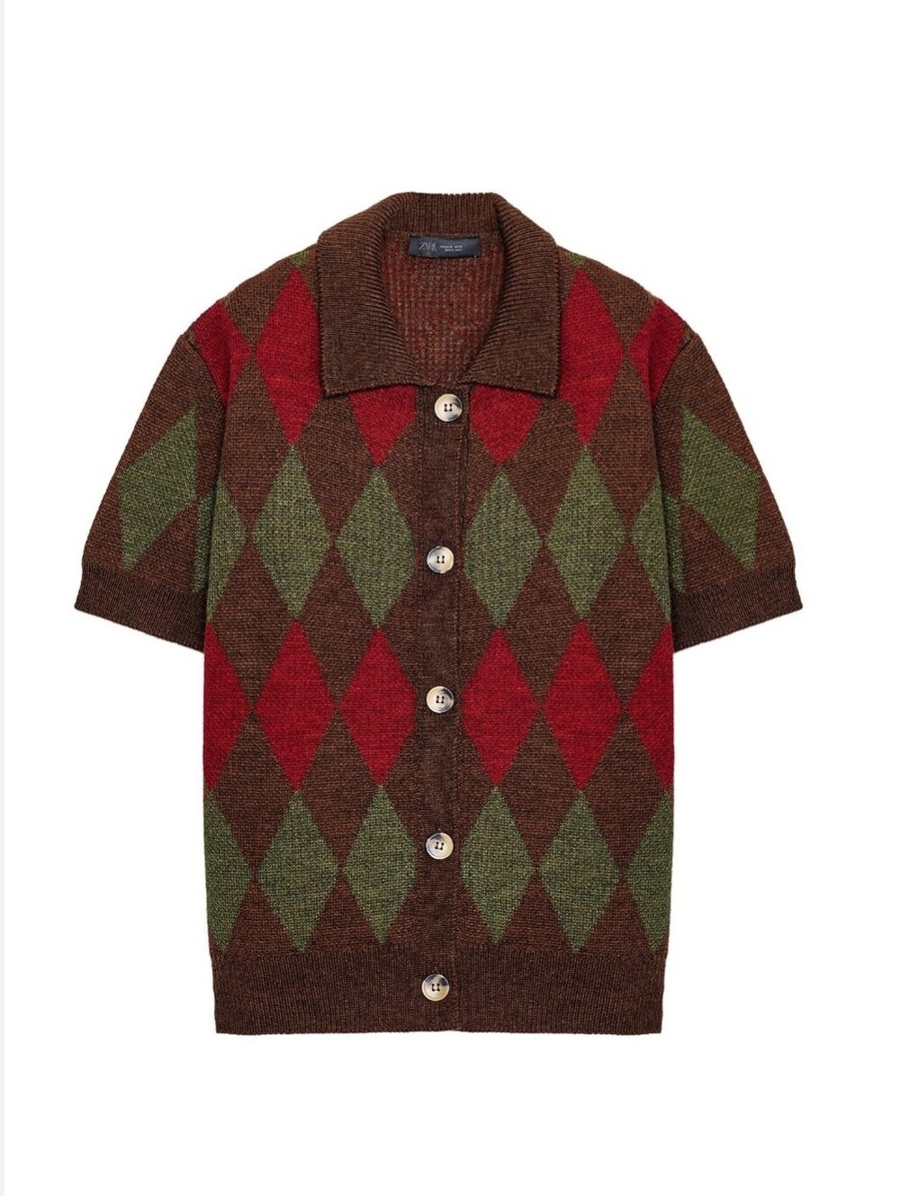 New ZARA knit polo top Size M